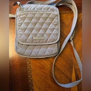 Vera Bradley Silver Quilted Crossbody Bag